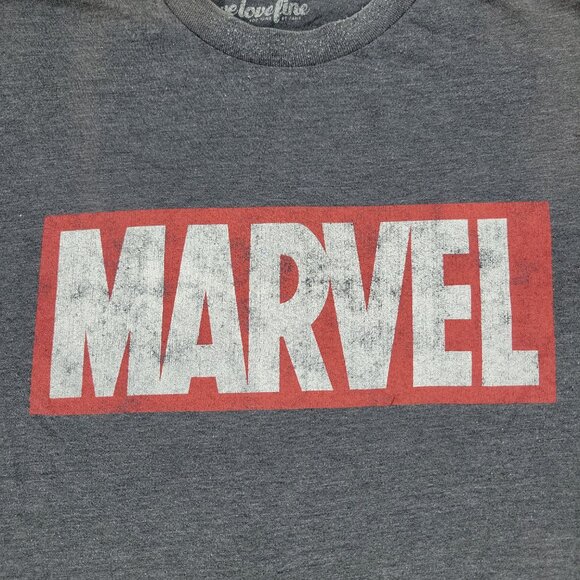 Marvel Comics Shirt Men's XL Gray Logo Graphic Tee Crew Neck Short Sleeve Adult - Picture 2 of 14